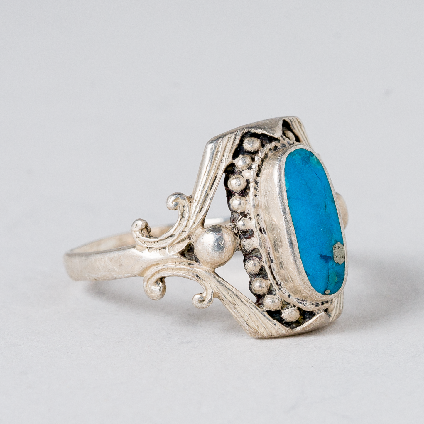 Ring Blauer Stein Silber 3,88 g Größe 56 (17,8 mm Ø)1