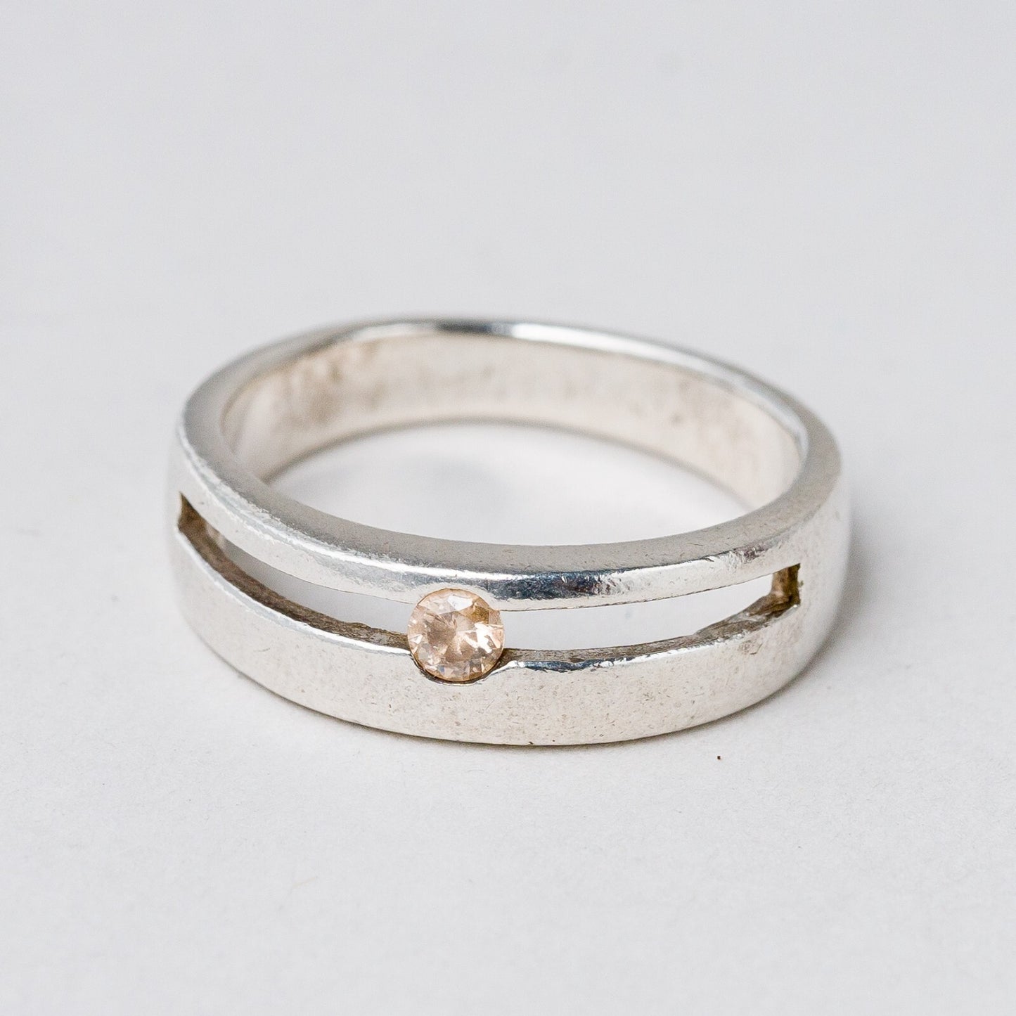 Ring Silber Oranger Stein Größe 54 (17,2 mm Ø) 4,33 g6