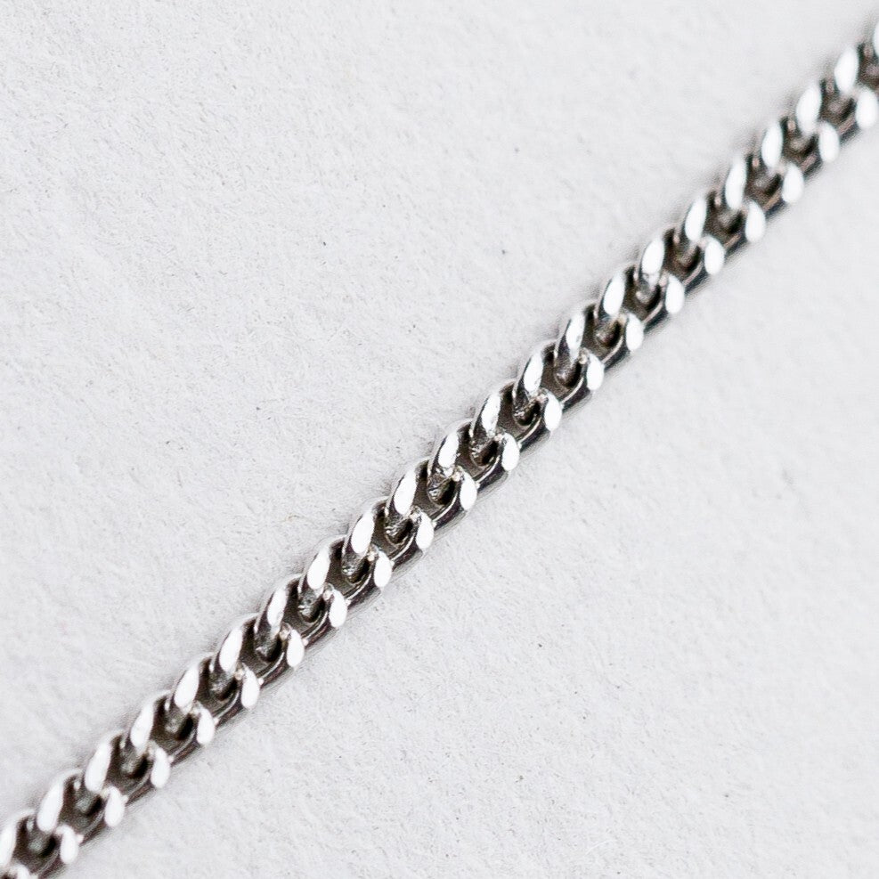 Silber Halskette 830 Panzerkette 1,2 mm 43 cm 2,18 g1