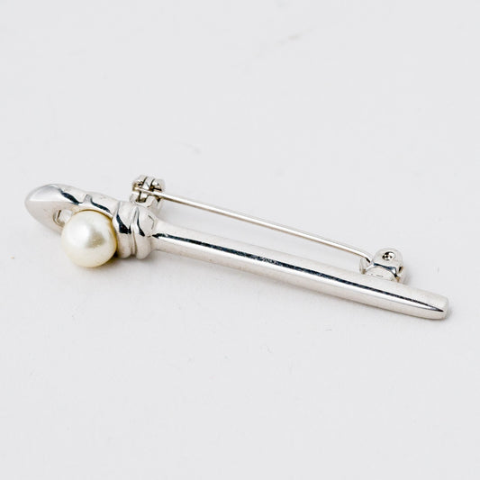 Silber Brosche Perle 3,68 g0