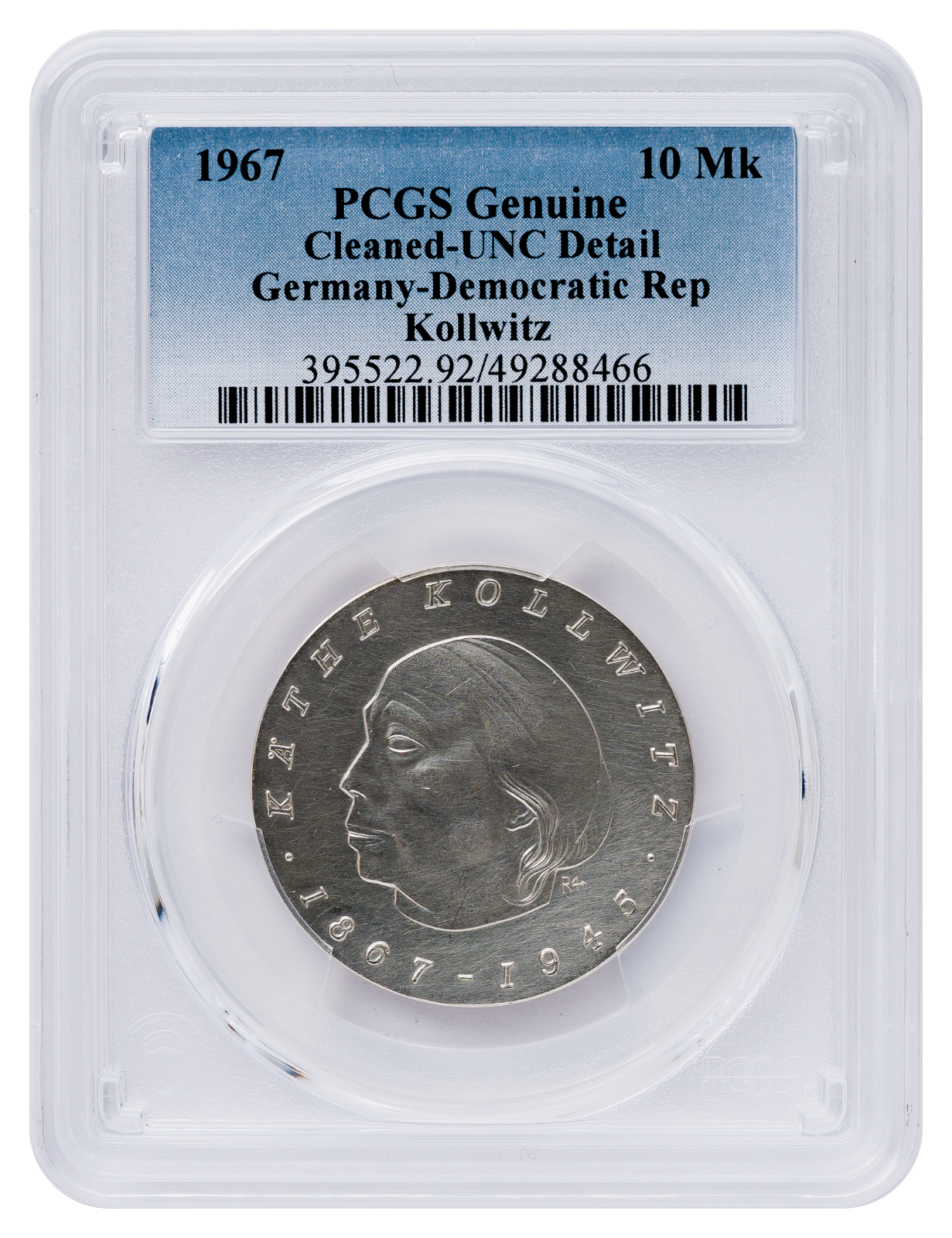 10 Mark DDR 1967 Kollwitz PCGS UNC Detail1