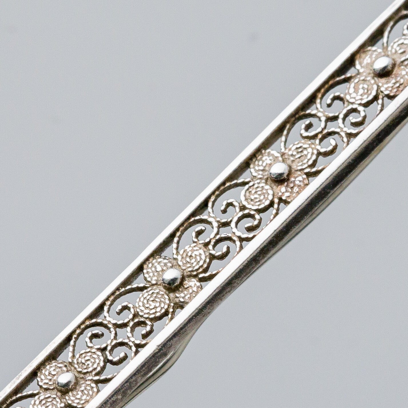 Silber Brosche Spange 835 Floral Filigran 2 g1