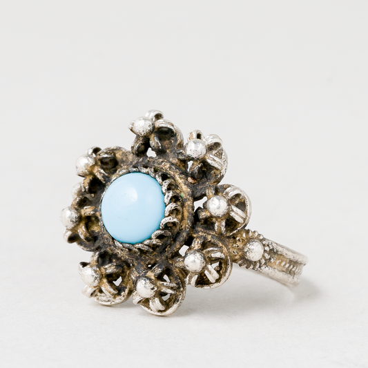 Ring Blauer Stein Silber 4,09 g Größe 52 (16,5 mm Ø)0
