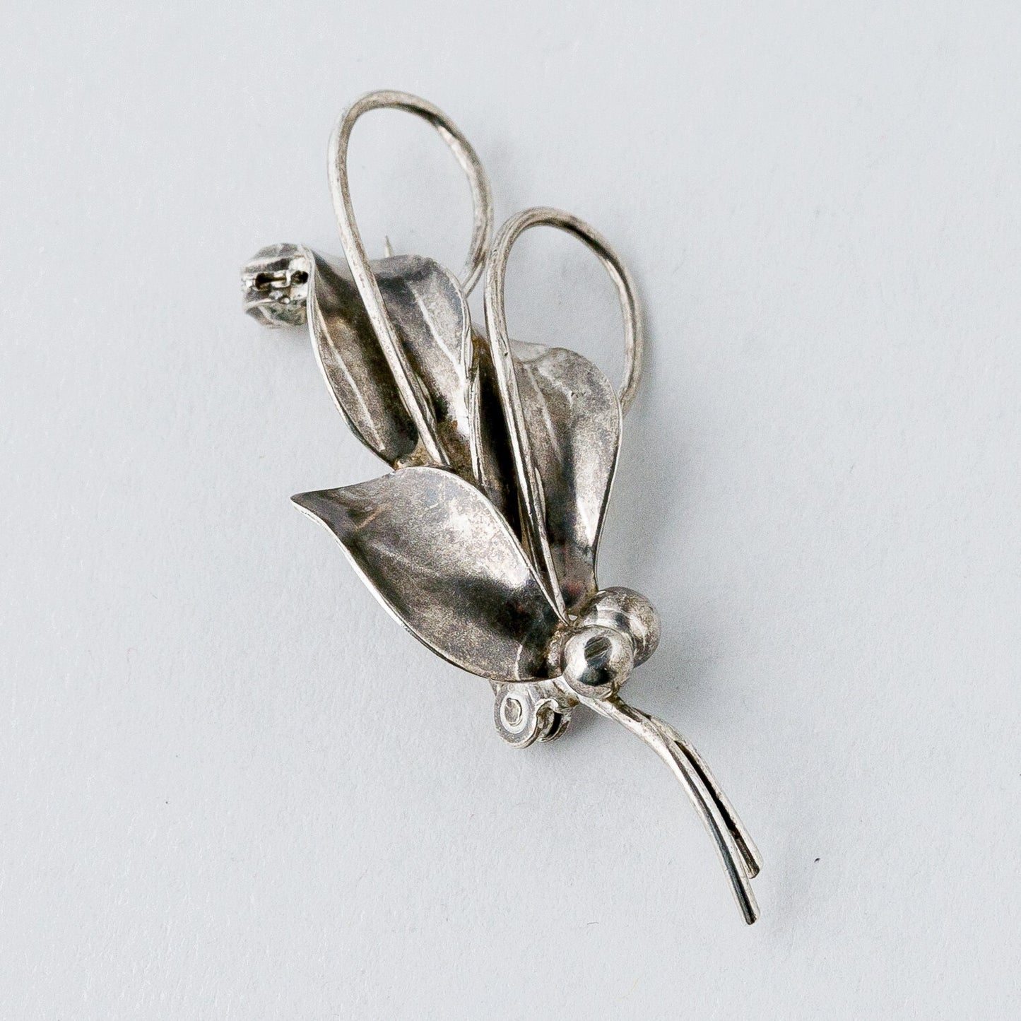 Silber Brosche Spange 835 Floral 3,06 g2