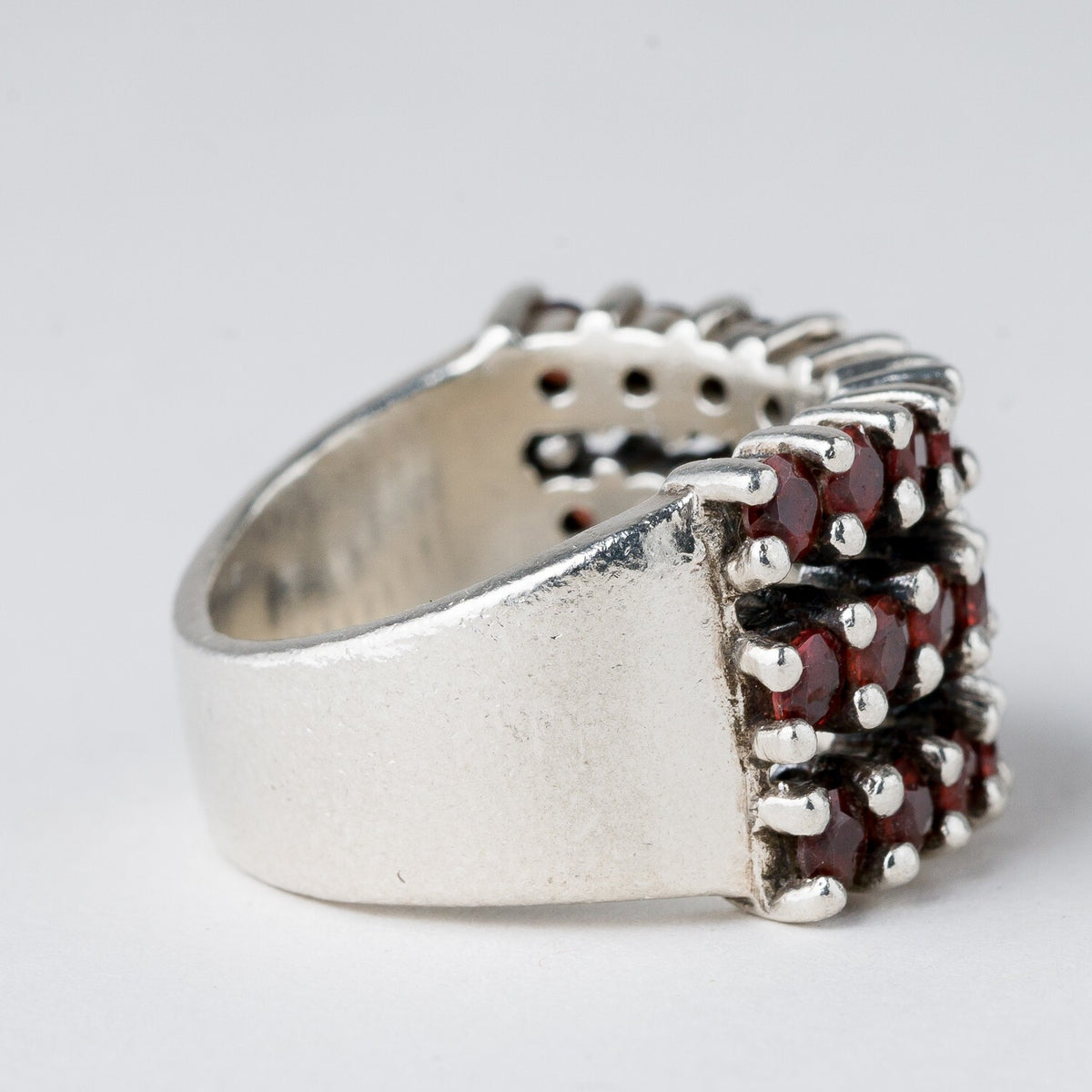 Silber Ring 925 Rote Steine Größe 56 (17,8 mm Ø) 12,61 g2