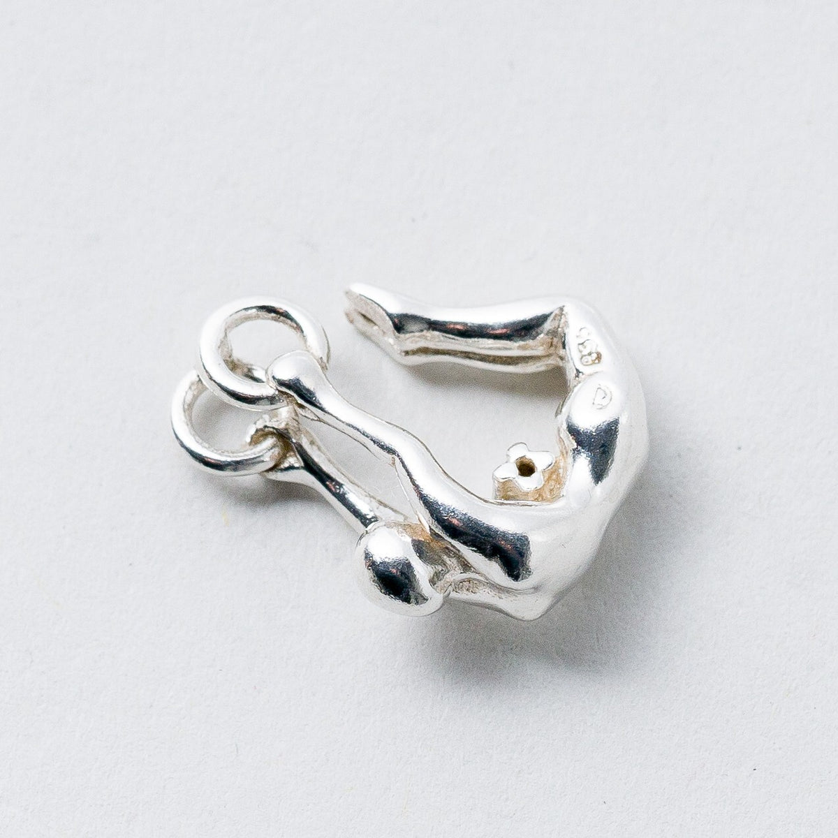 Anhänger 835 Silber Weißer Stein 1,6 cm 2,17 g6