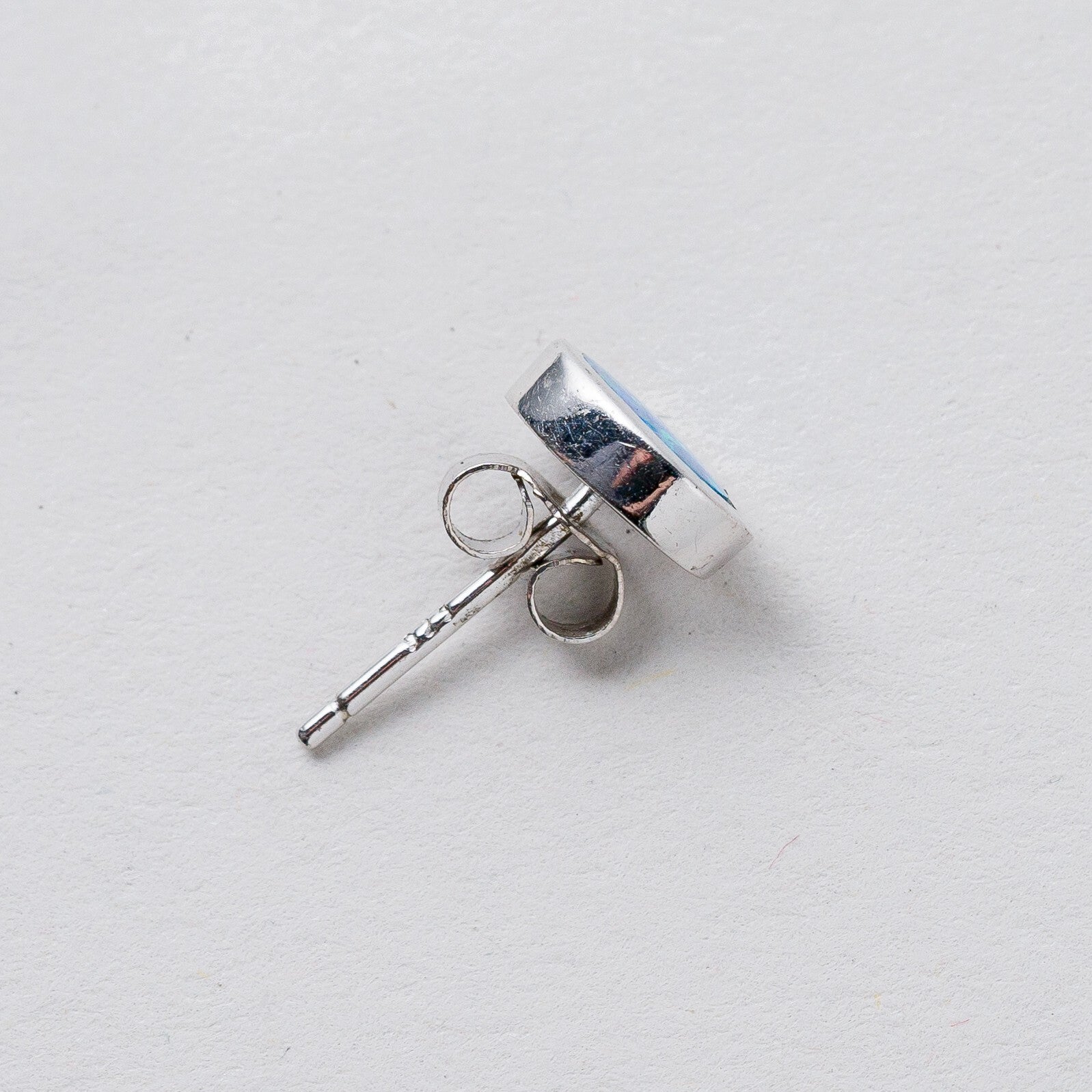 Einzelner Ohrring Ohrstecker 925 Silber Opal 0,65 g1
