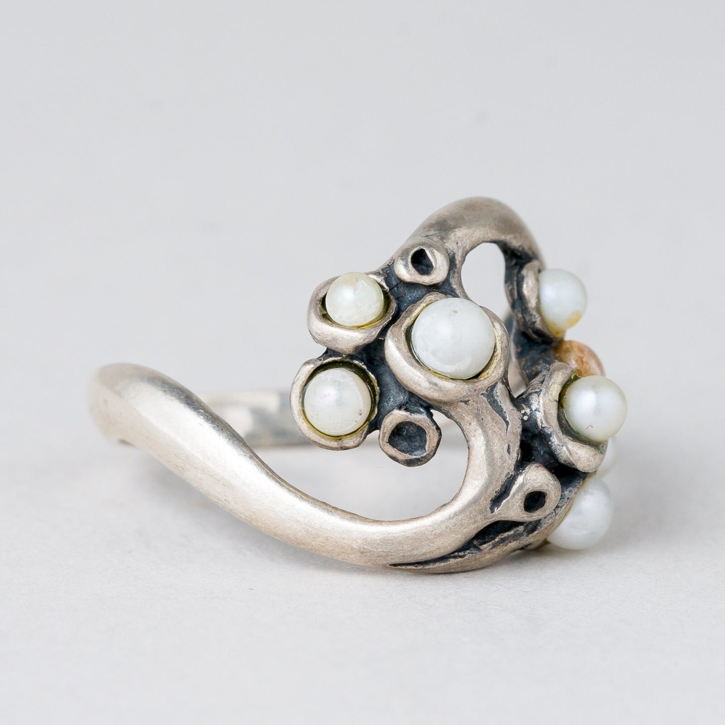 Ring Perlen 4,6 g Silber Größe 54 (17,2 mm Ø)1