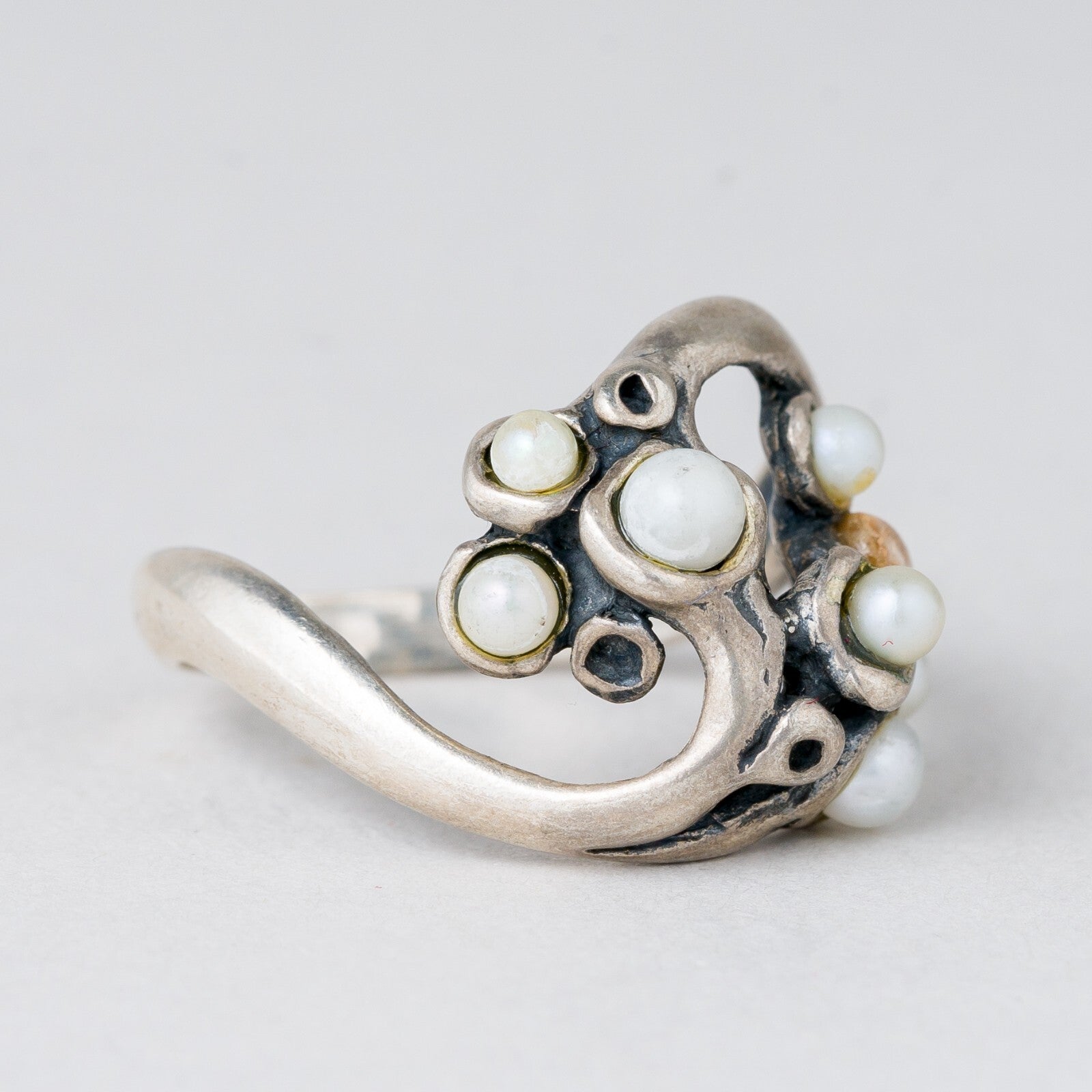 Ring Perlen 4,6 g Silber Größe 54 (17,2 mm Ø)1