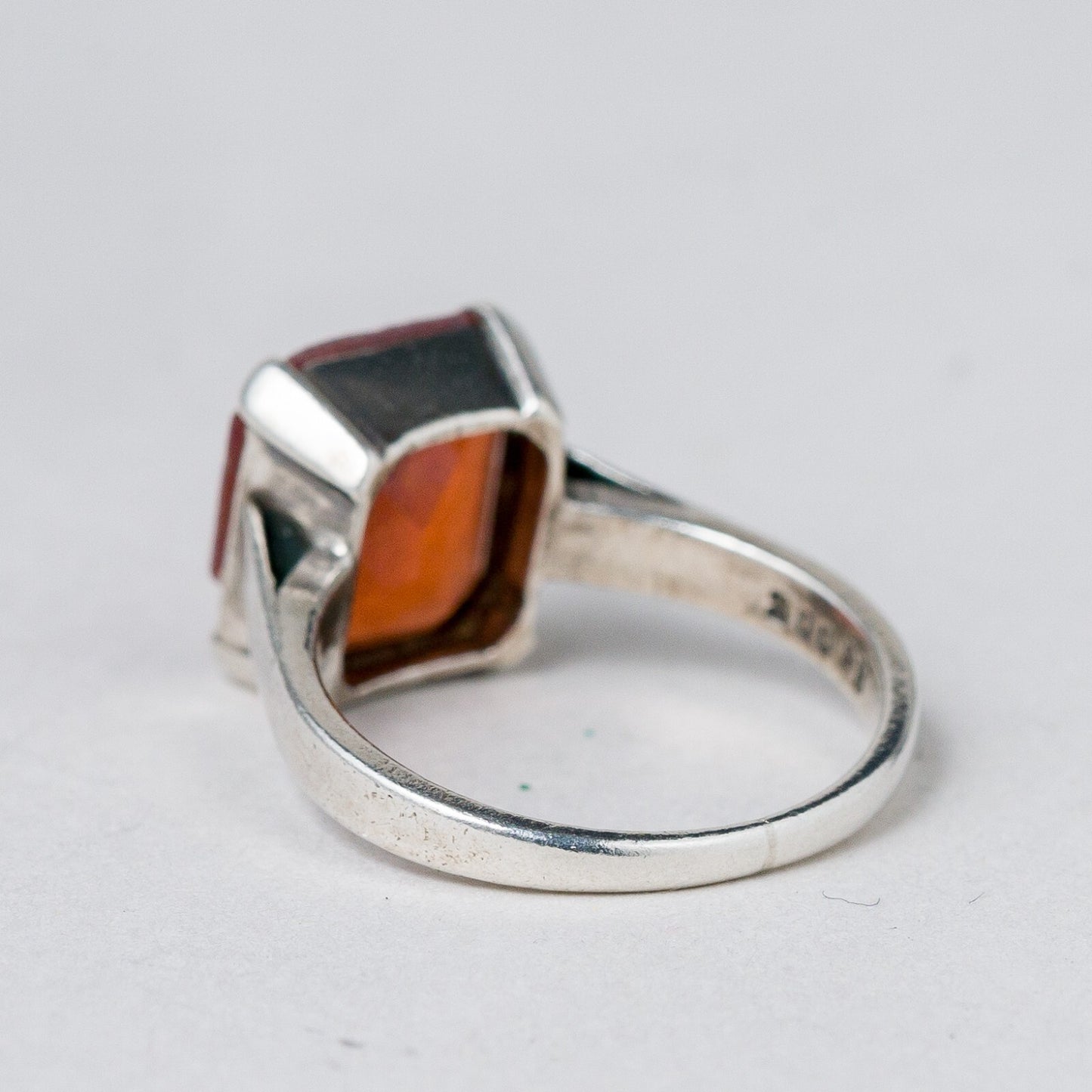 Silber Ring 830 Roter Stein Größe 51 (16,2 mm Ø) 3,44 g2