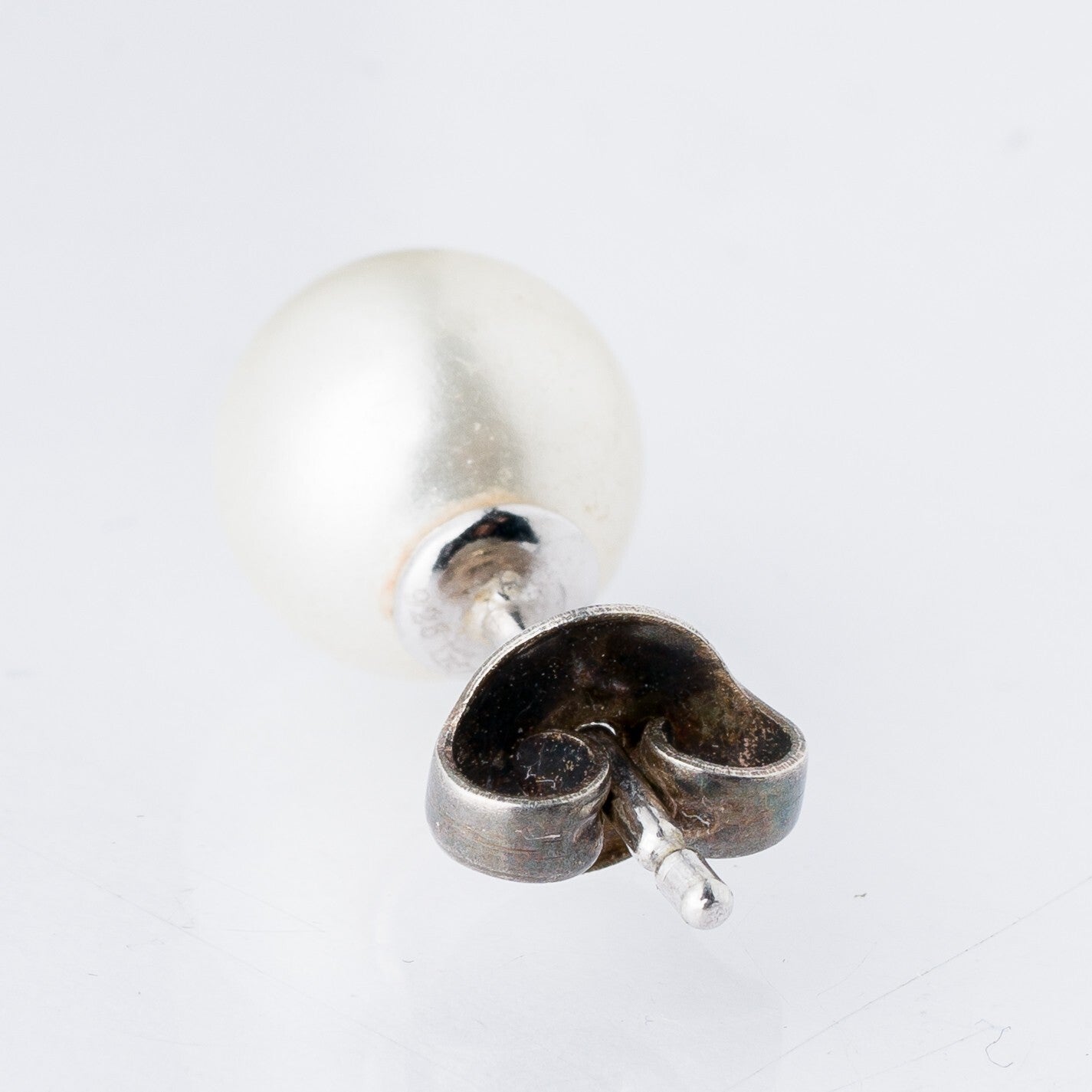 Einzelner Ohrring Ohrstecker Perle Silber 1,12 g3