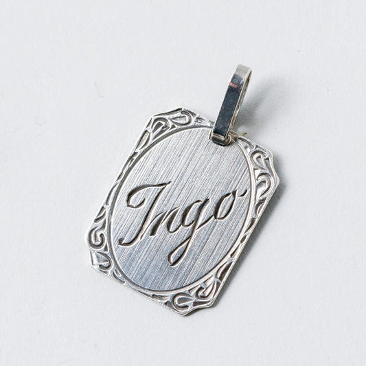 Anhänger Silber Namensschild "Ingo" 2,6 cm 2,31 g0