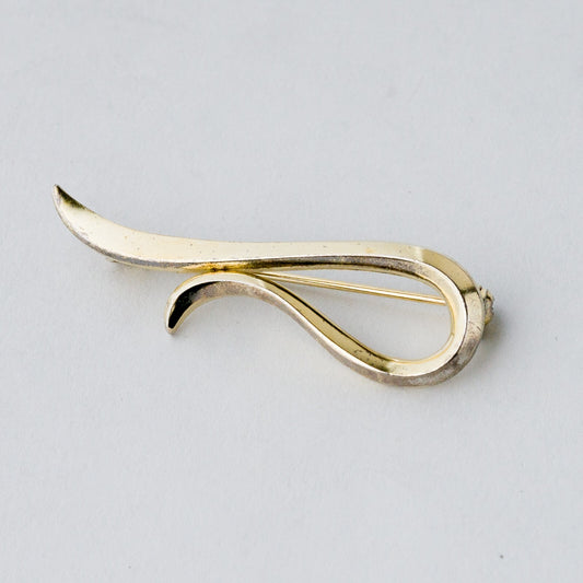 Silber Brosche Spange 835 vergoldet Reh-Punze 3,54 g0