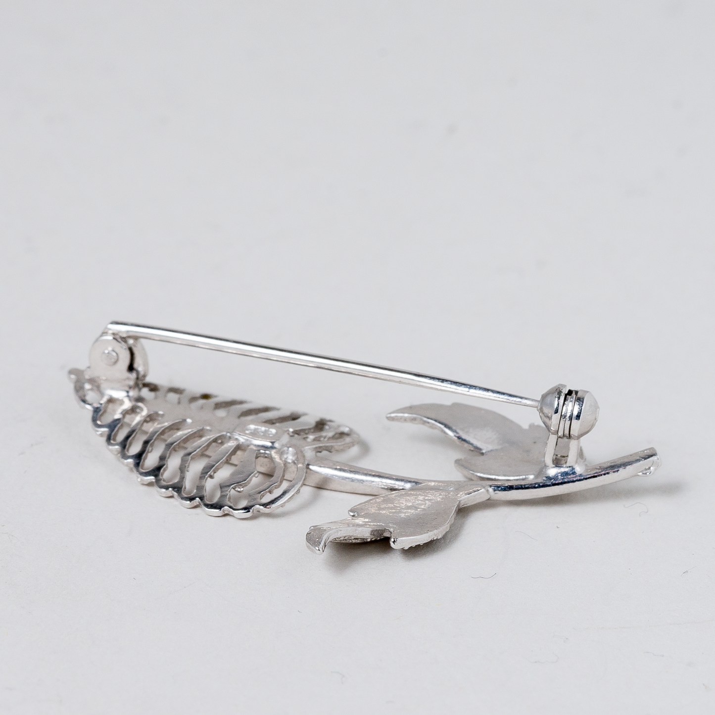 Brosche Blatt 835er Silber 3,89 g 4 cm1
