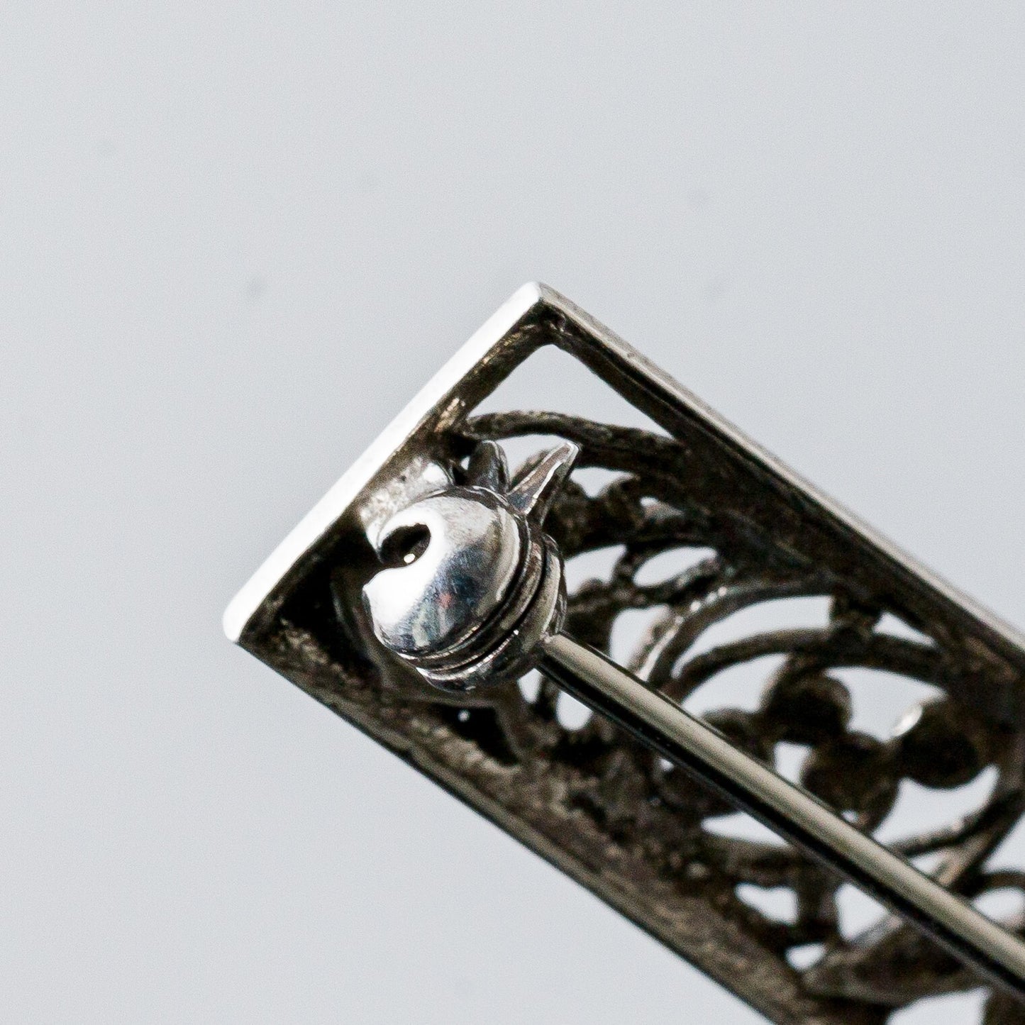 Silber Brosche Spange Floral Filigran 2,84 g7