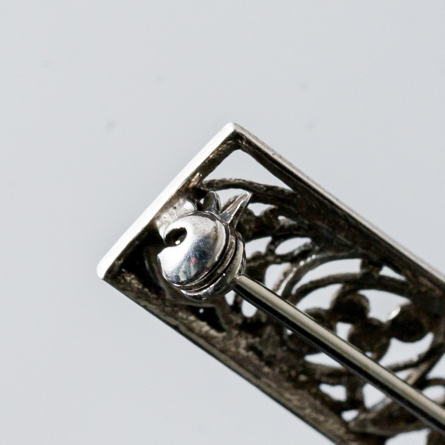 Silber Brosche Spange Floral Filigran 2,84 g7