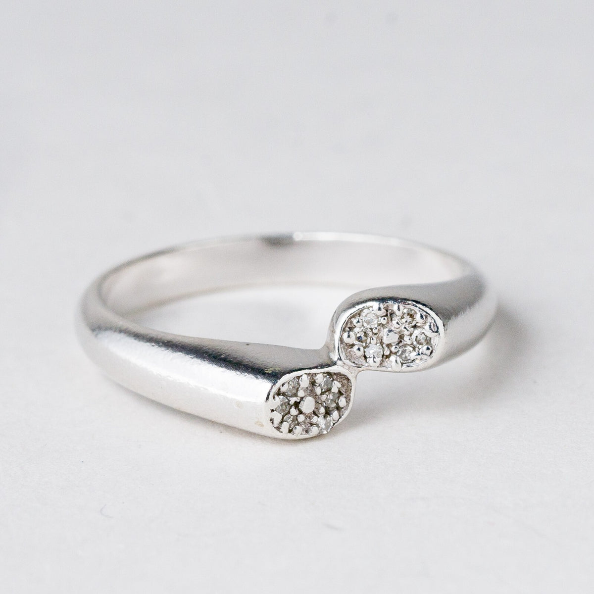 Silber Ring 925 Weiße Steine Größe 59 (18,8 mm Ø) 3,01 g1