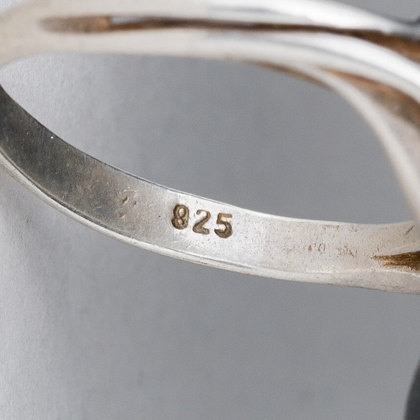 Silber Ring 925 Bernstein Größe 55 (17,5 mm Ø) 2,99 g4
