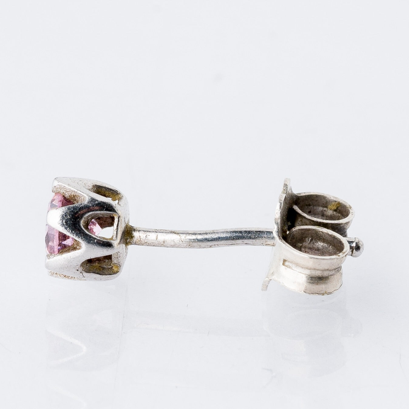 Einzelner Ohrring Ohrstecker Rosa Stein Silber 0,52 g4