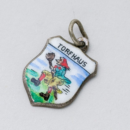 Souvenir Anhänger Silber 800 Torfhaus 1,5 cm 1,17 g0