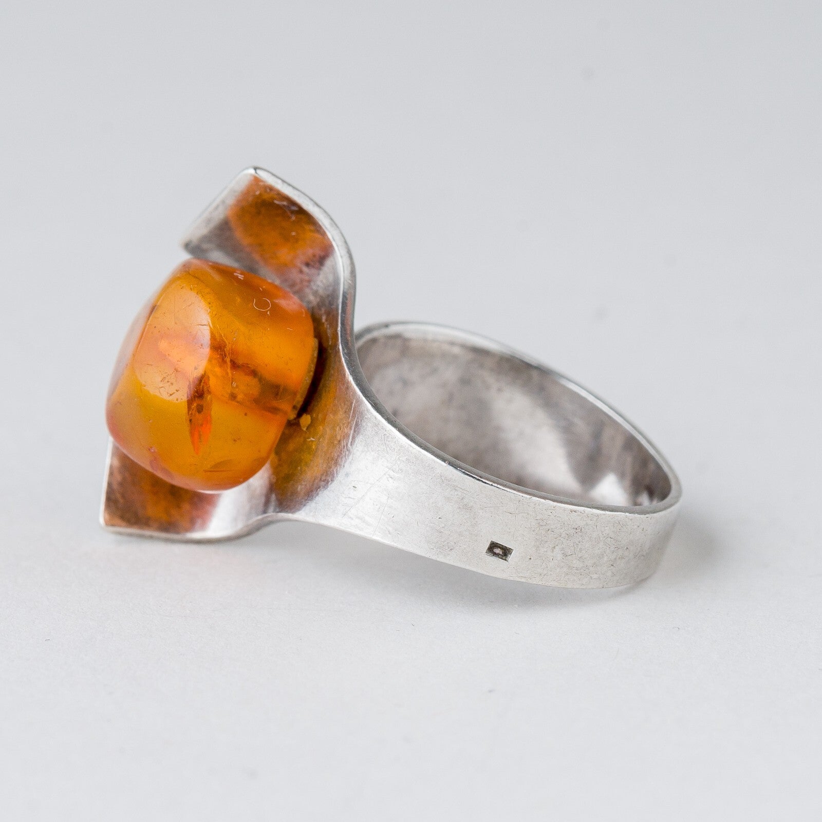 Silber Ring 835 Bernstein Größe 55 (17,5 mm Ø) 5,67 g4