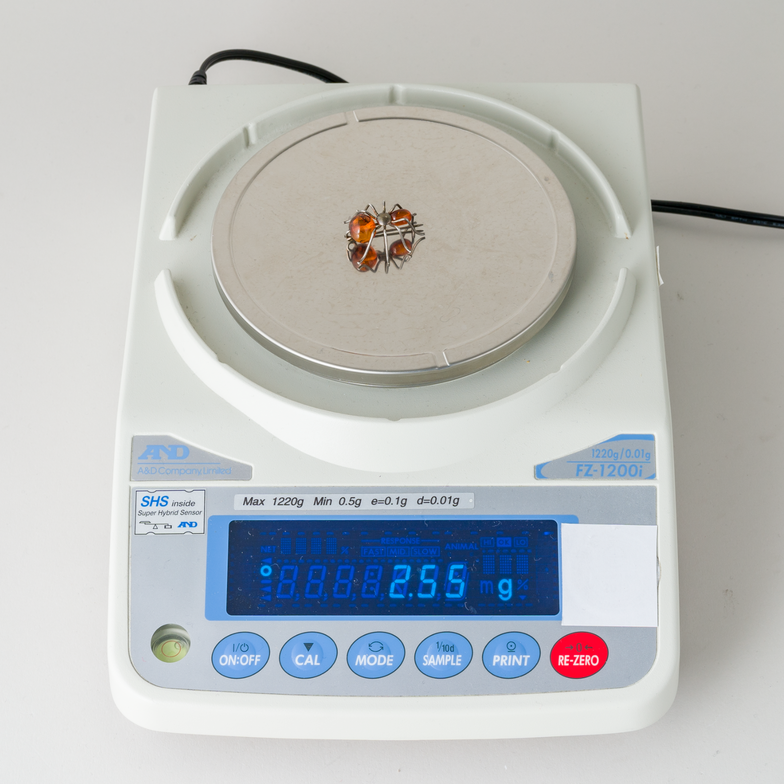 Brosche Silber 2,55 g Spinne Bernstein7