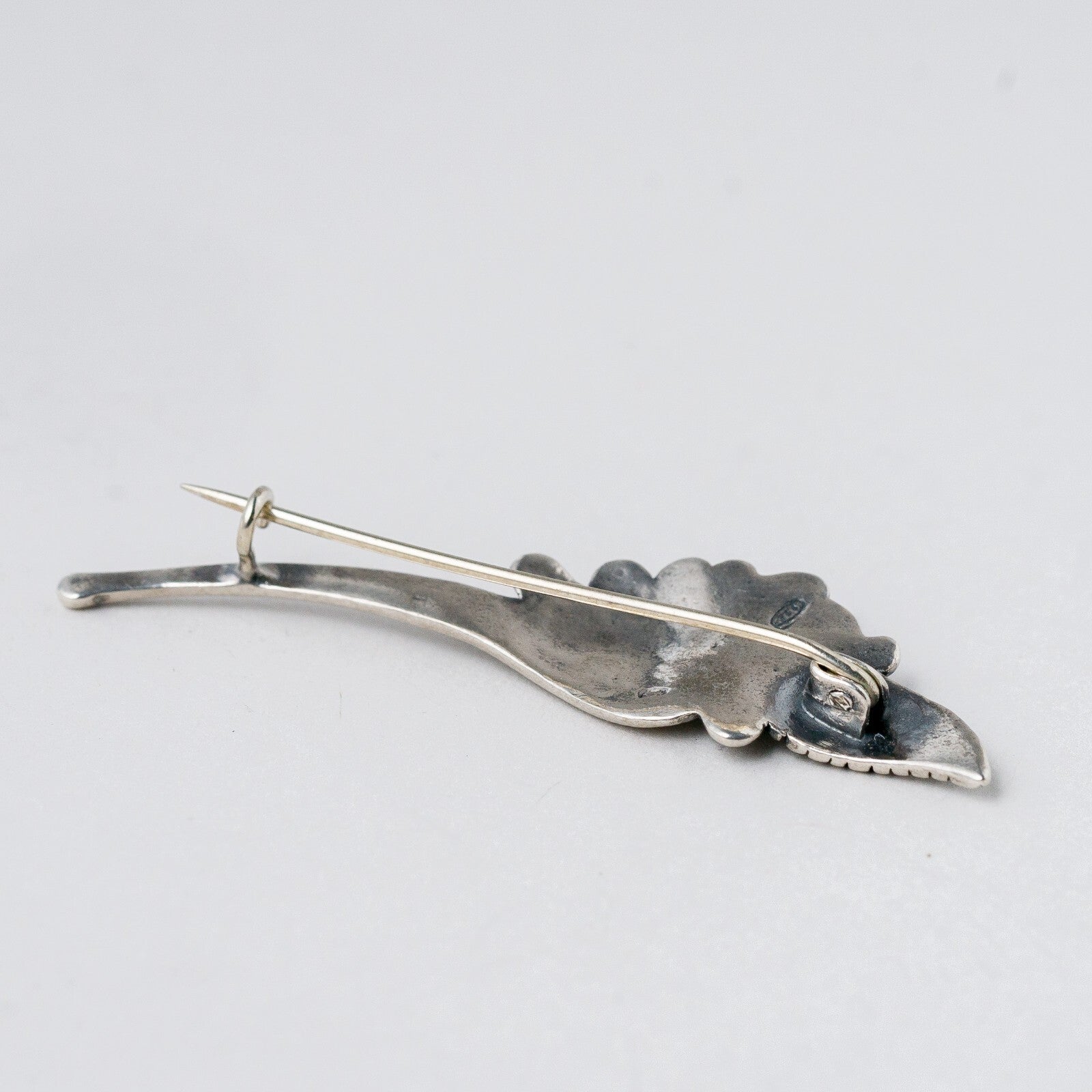 Brosche 925 Silber Roter Stein 5 cm 3,7 g3