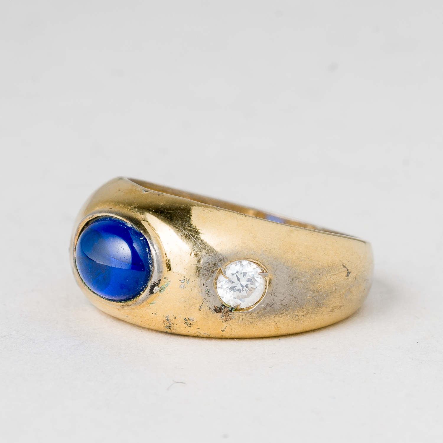 Ring Blauer Stein 925er Silber 4,75 g Größe 54 (17,2 mm Ø)0