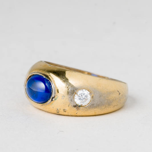 Ring Blauer Stein 925er Silber 4,75 g Größe 54 (17,2 mm Ø)0