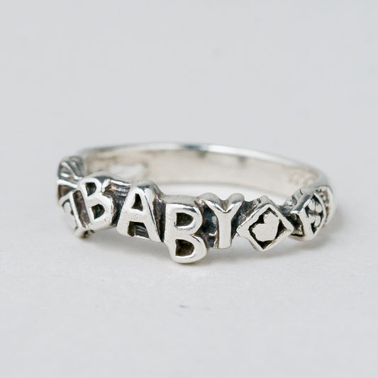 Silber Ring 925 "Baby" Größe 52 (16,5 mm Ø) 2,33 g0