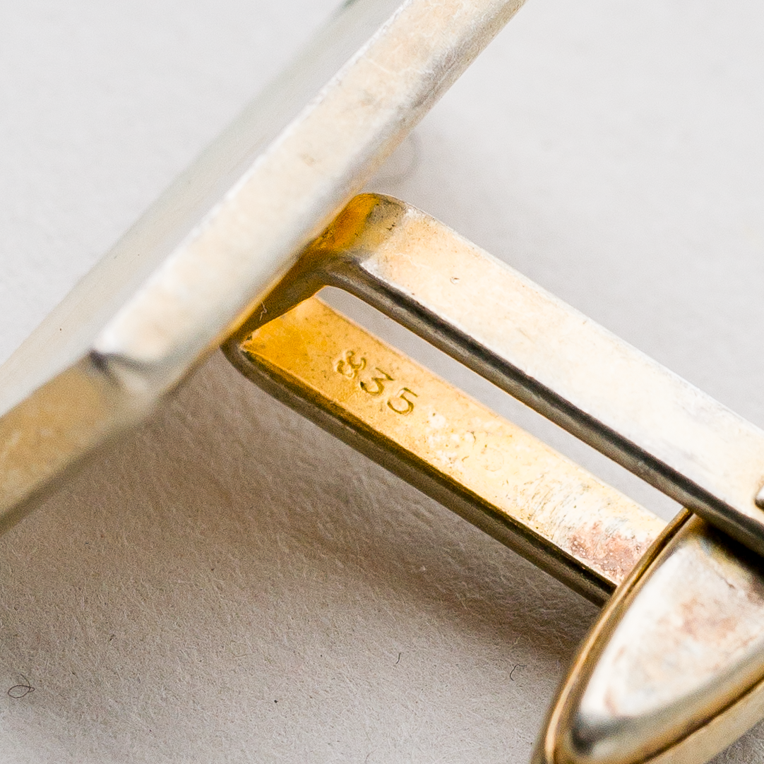 Manschettenknöpfe Perlmutt 835er Silber 9,14 g2