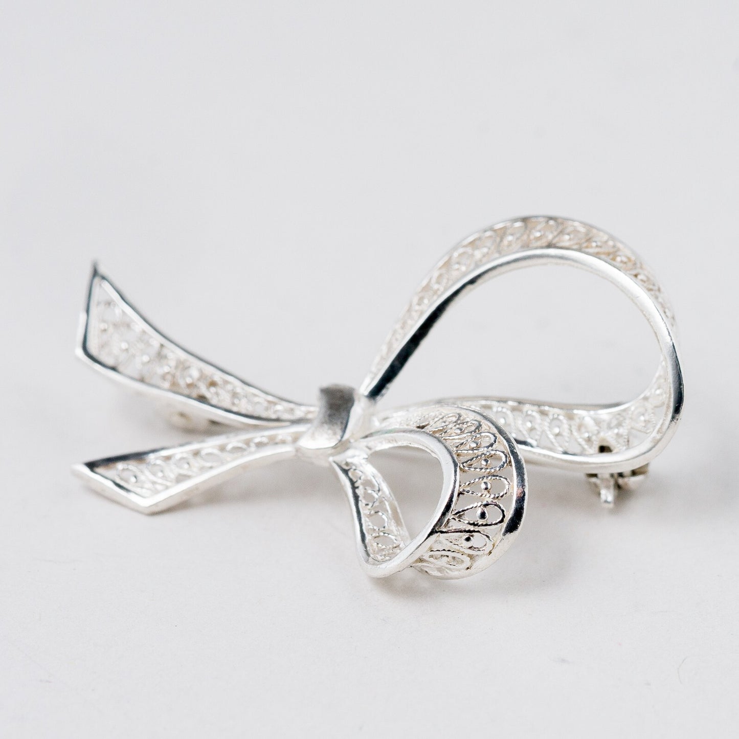 Silber Brosche 835 Schleife 3,9 cm 3,75 g0