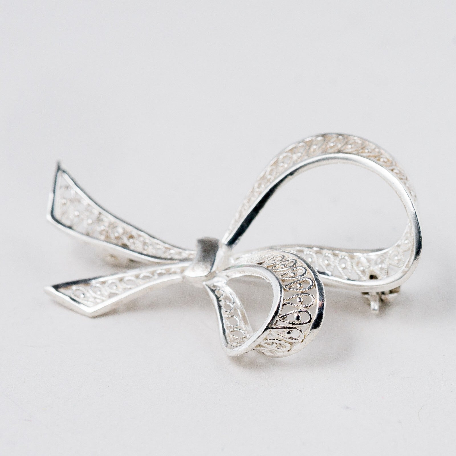 Silber Brosche 835 Schleife 3,9 cm 3,75 g0