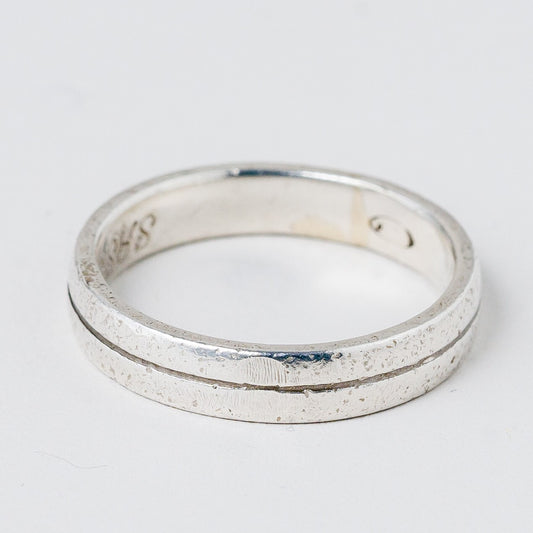 Silber Ring 57 (18,1 mm Ø) Gravur innen "Saskia 12.09.09" 3,97 g0