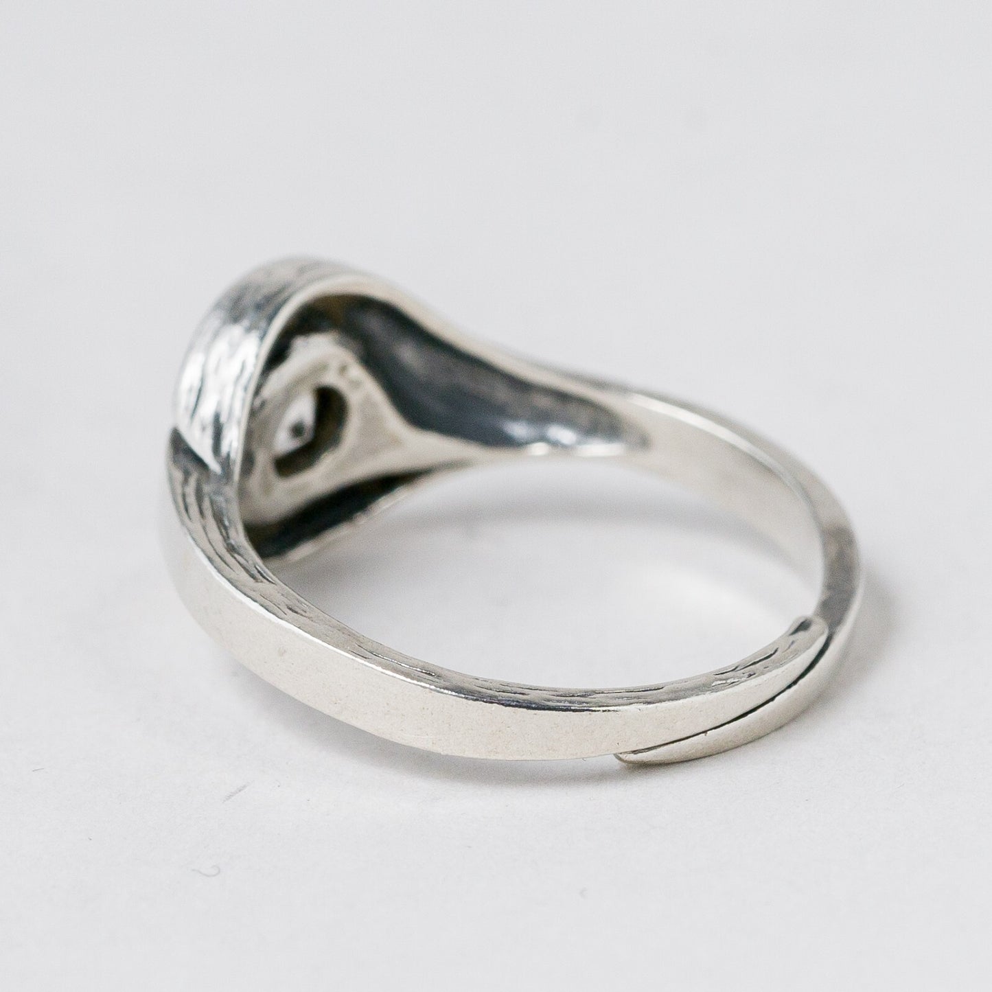 Ring Silber Weißer Stein Größe flexibel ca. 59 3,41 g2