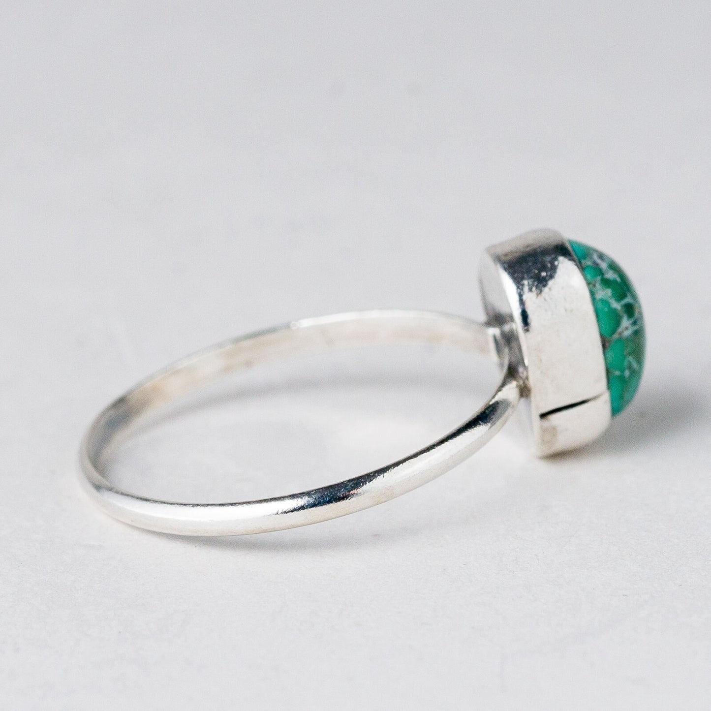 Silber Ring Grüner Stein Größe 56 (17,8 mm Ø) 1,37 g4