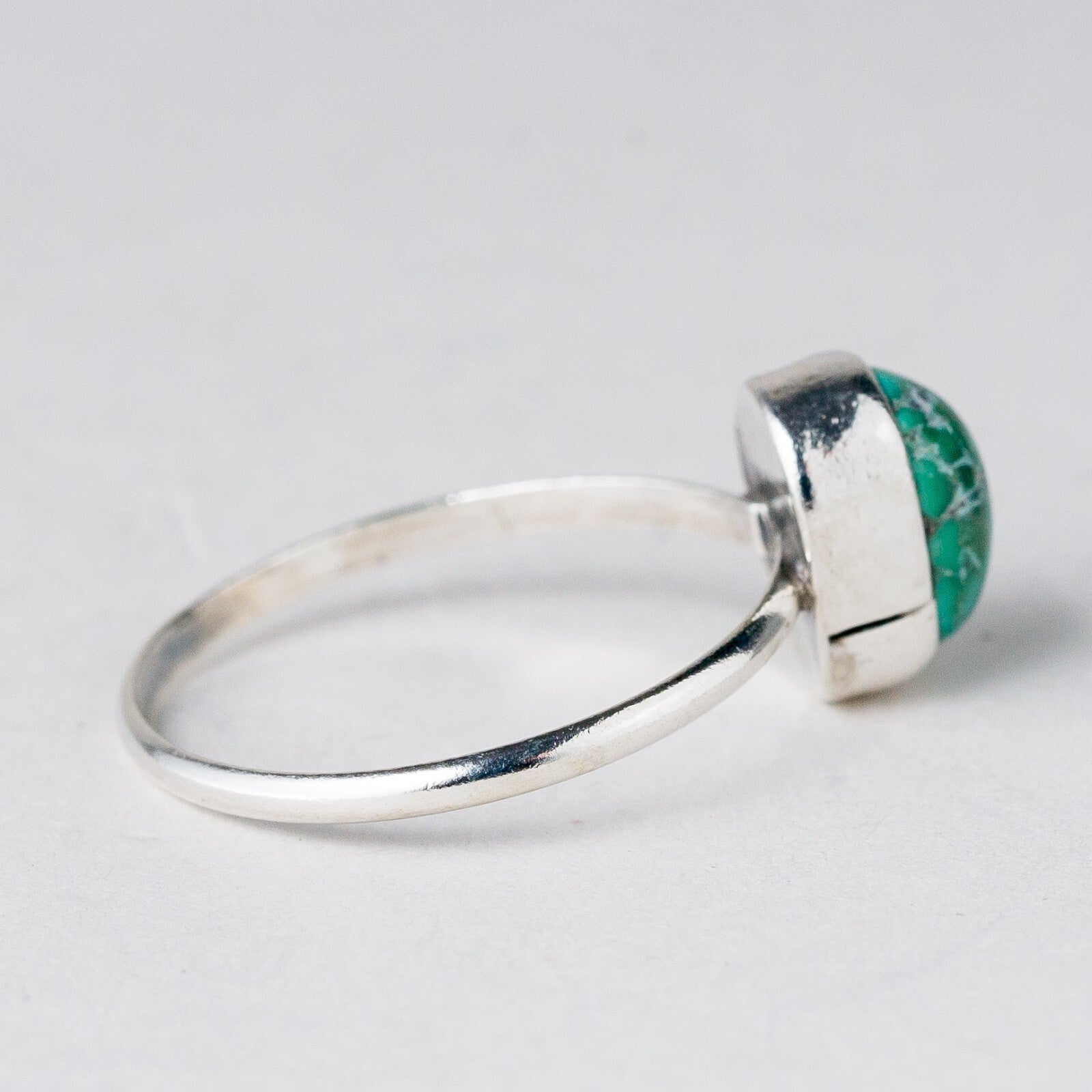 Silber Ring Grüner Stein Größe 56 (17,8 mm Ø) 1,37 g4