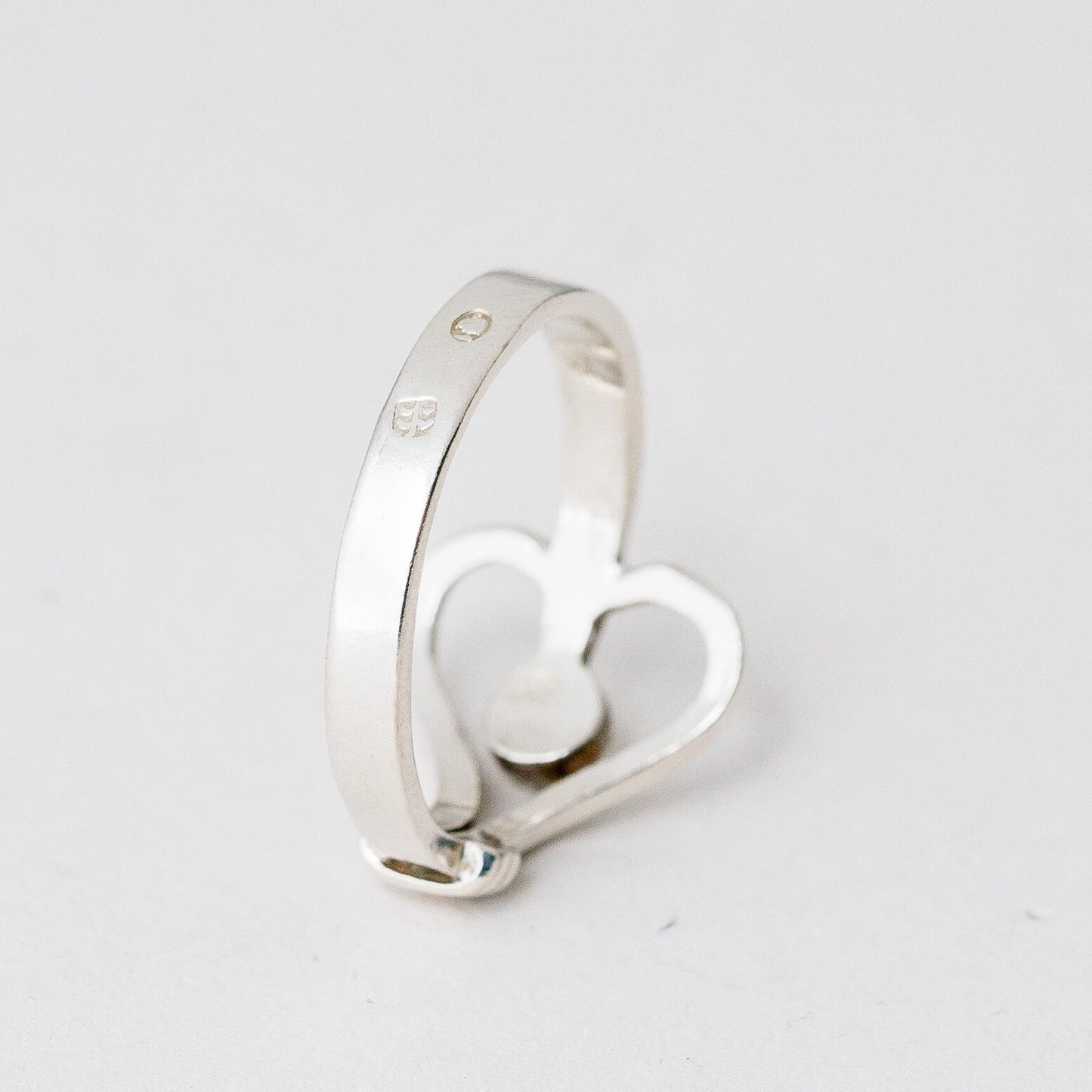 Silber Ring 52 (16,5 mm Ø) Grüner Stein 2,16 g6