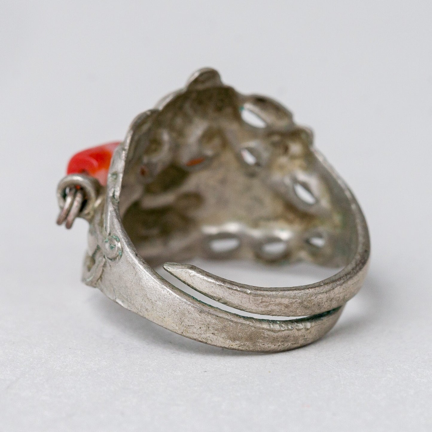 Silber Ring Roter Stein Größe flexibel ca. 55 3,75 g2