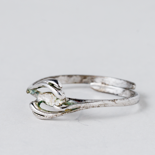 Ring ohne Stein 835er Silber 1,05 g Größe flexibel0