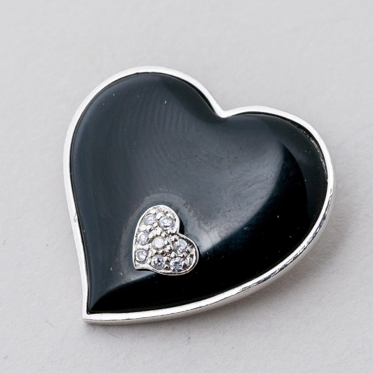 Anhänger Silber Herz Weiße Steine 2,2 cm 4,66 g0