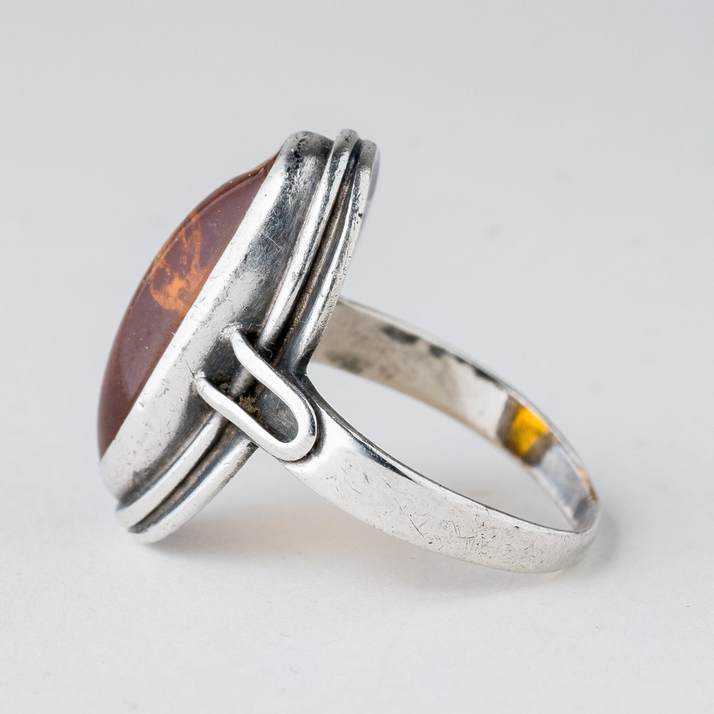Silber Ring 835 Bernstein Größe 53 (16,8 mm Ø) 4,16 g4
