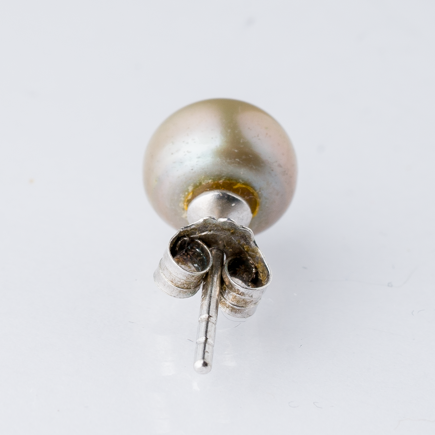 Einzelner Ohrring Ohrstecker Perle Silber 0,67 g3