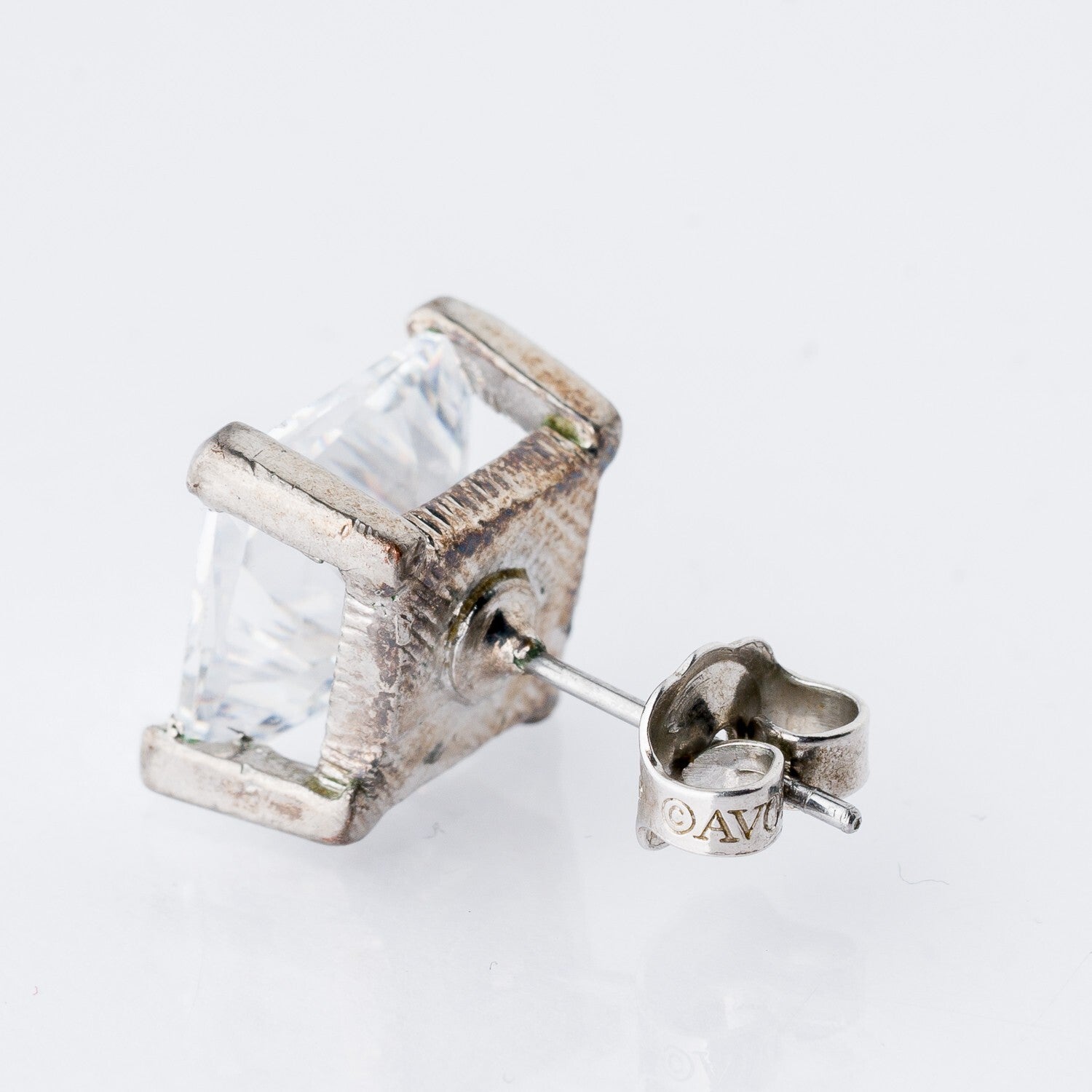 Einzelner Ohrring Ohrstecker Weißer Stein Silber 3,2 g5