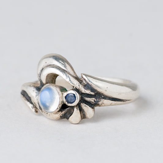 Ring Weißer Stein 2,88 g Silber Größe 49 (15,6 mm Ø)0
