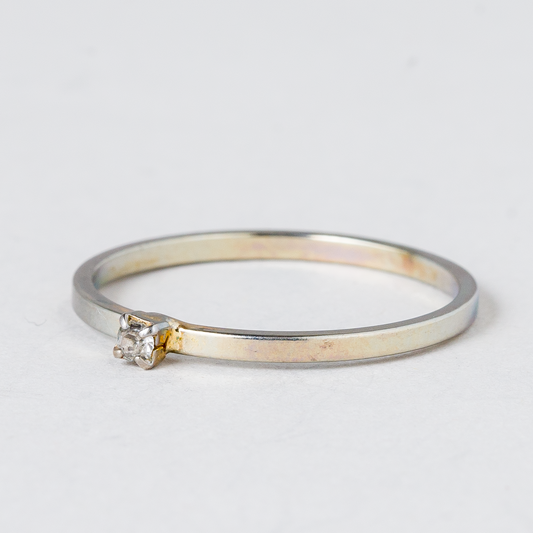Ring Weißer Stein Silber 0,76 g Größe 56 (17,8 mm Ø)0