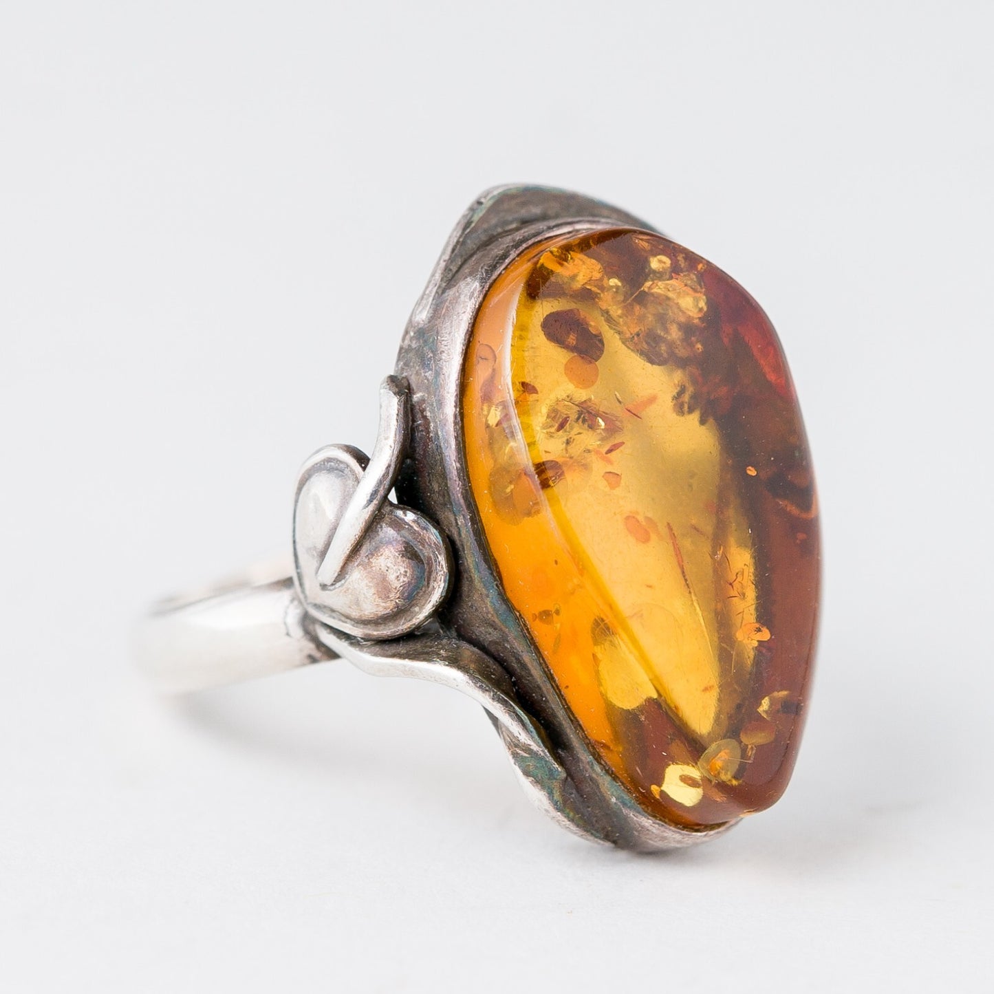 Ring Bernstein 7,52 g 925er Silber Größe 65 (20,6 mm Ø)1
