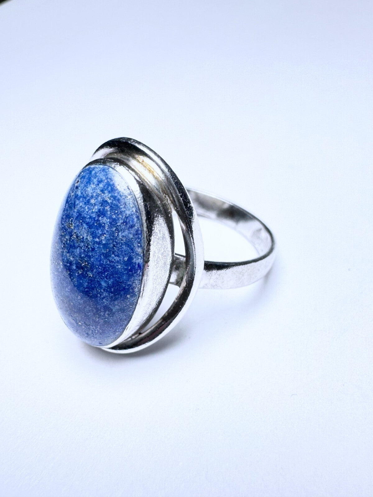 Ring 930er Silber Größe 51 Blauer Cabochon 4,27g0