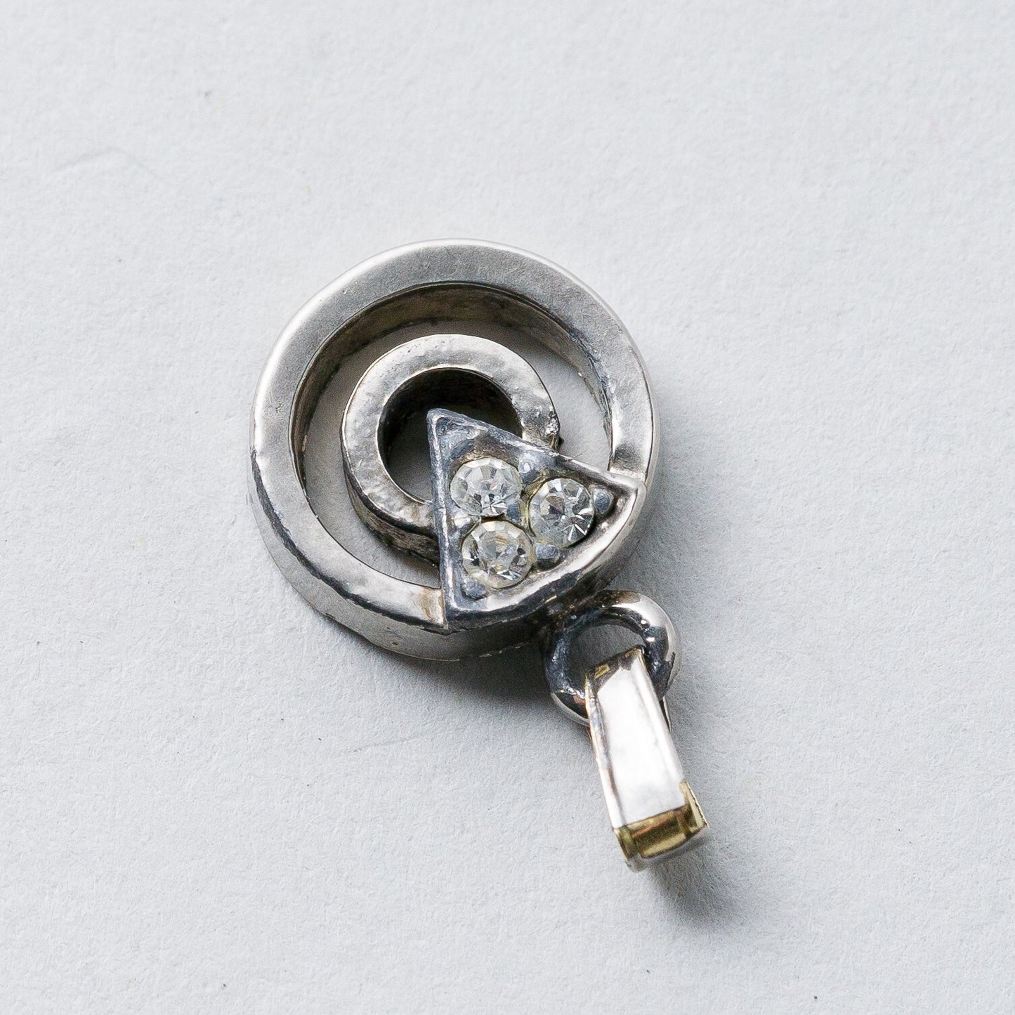 Silber Anhänger Weiße Steine 1,8 cm 1,57 g2