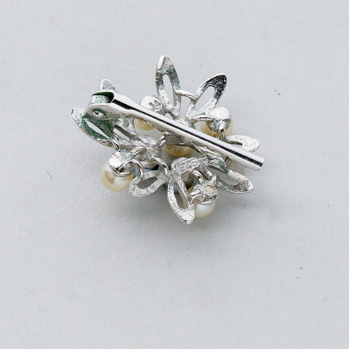 Silber Clip Tuchclip 925 Perlen 2,34 g4